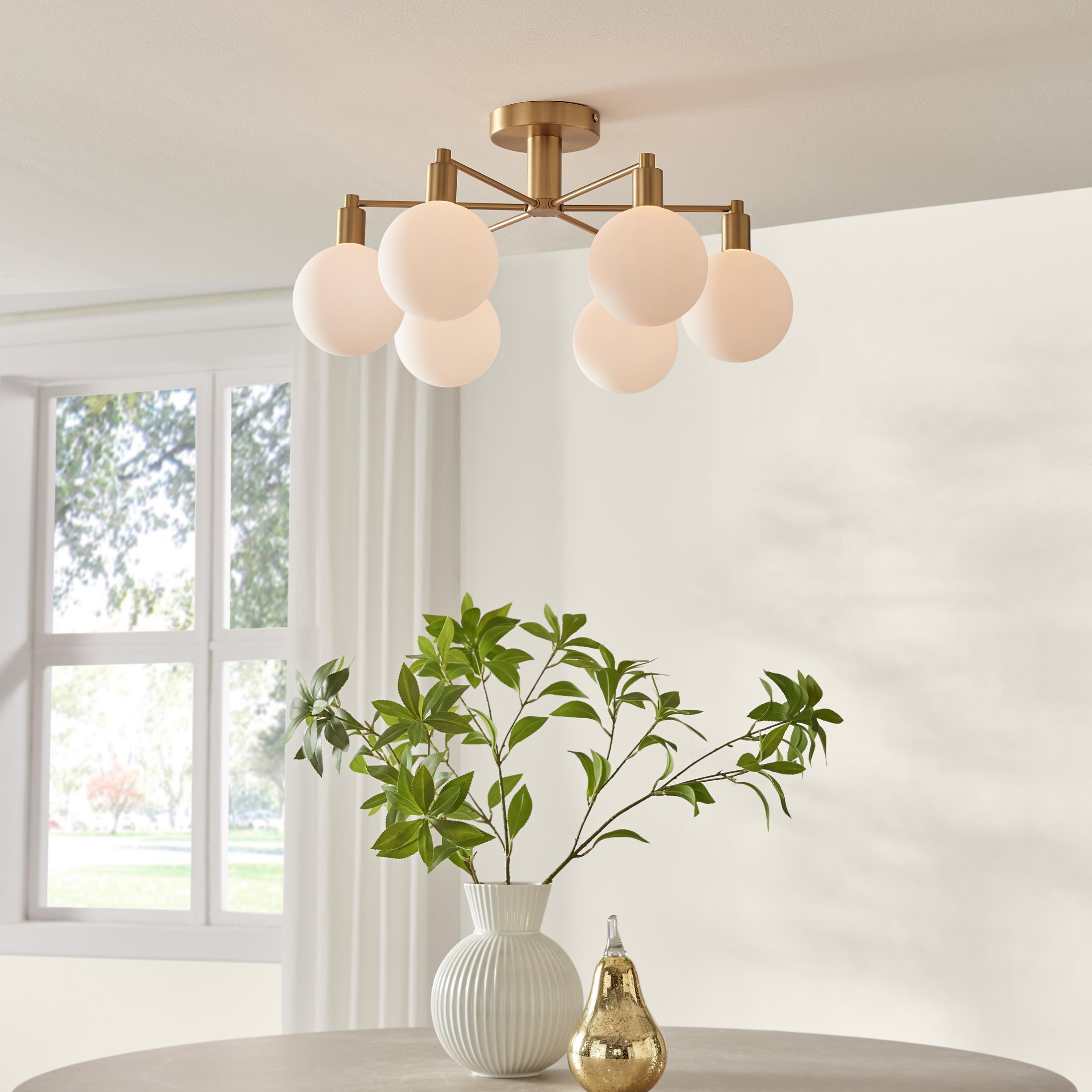 Martha 6 Frosted Glass Globes Ceiling Light — image 8