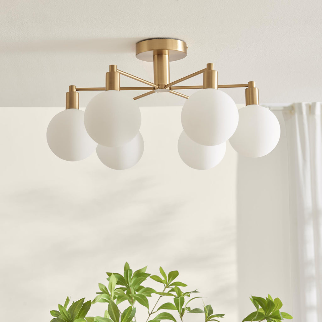 Martha 6 Frosted Glass Globes Ceiling Light — image 4