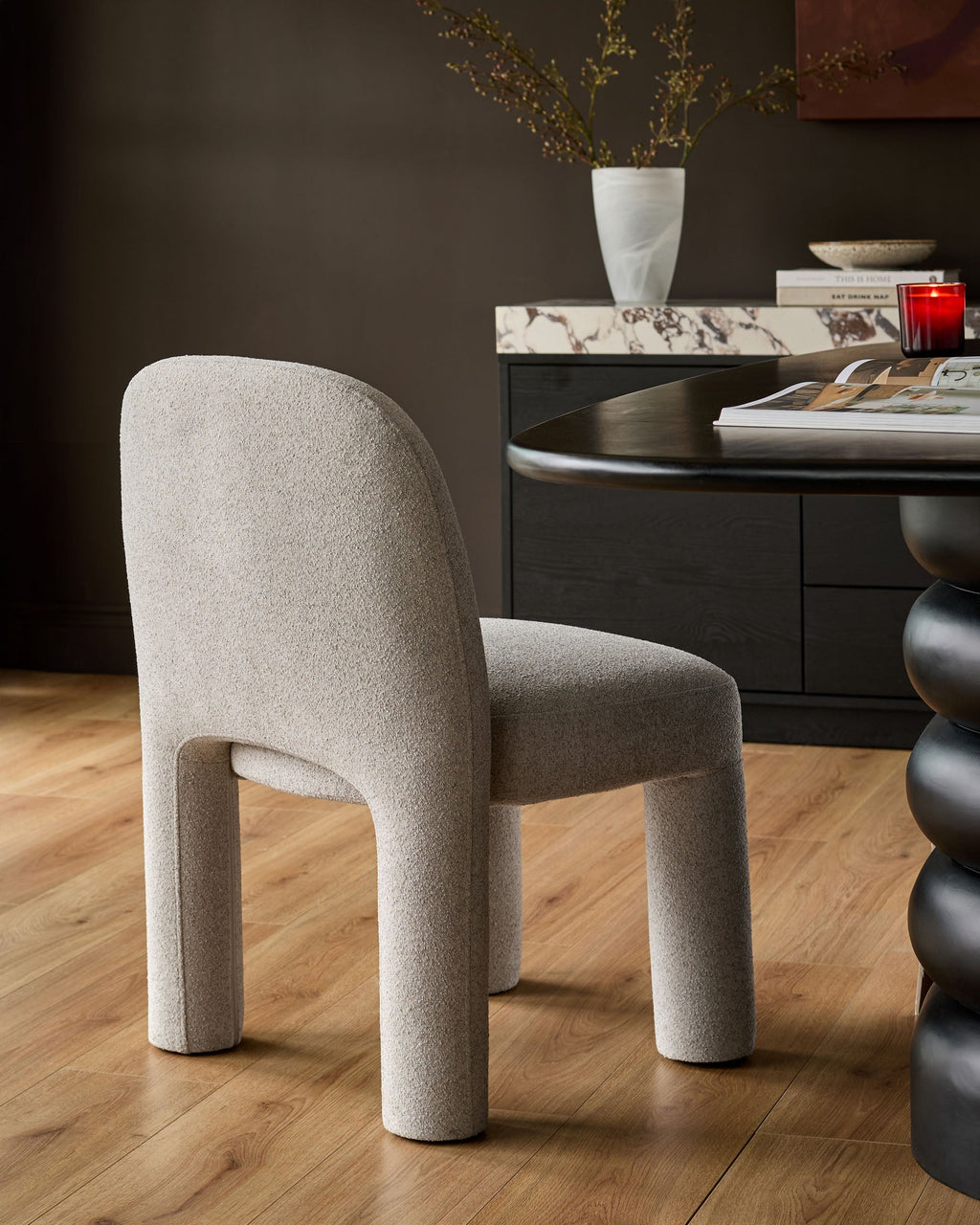Mason light grey boucle dining chair — image 3