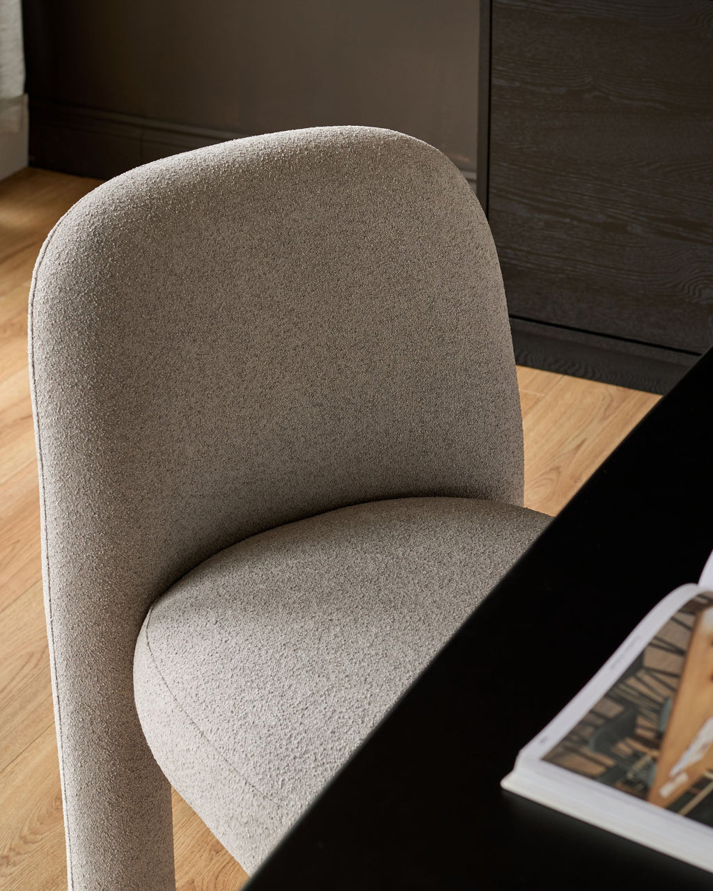 Mason light grey boucle dining chair — image 4