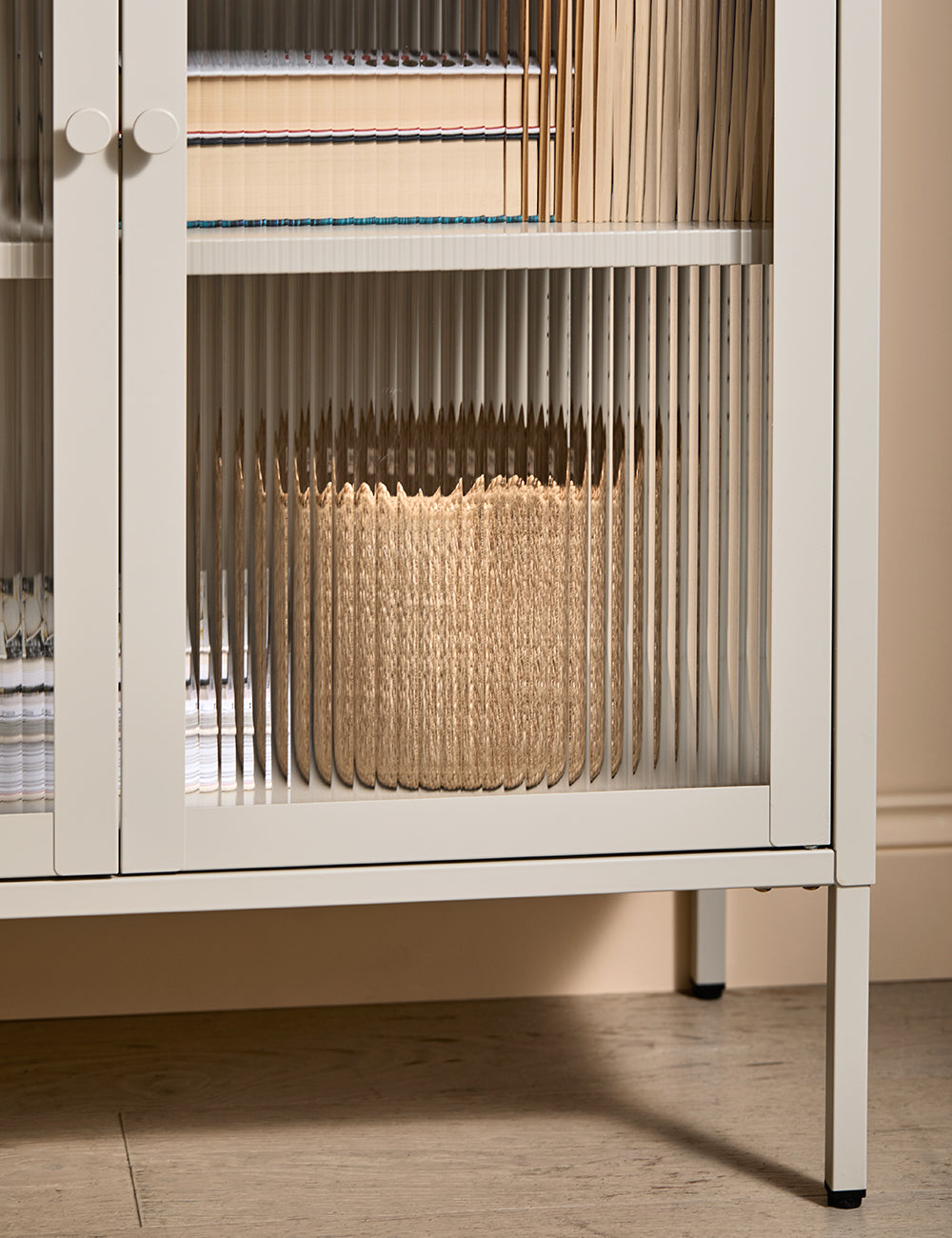 Medium Miles Glass Cabinet in Panna Cotta — image 9