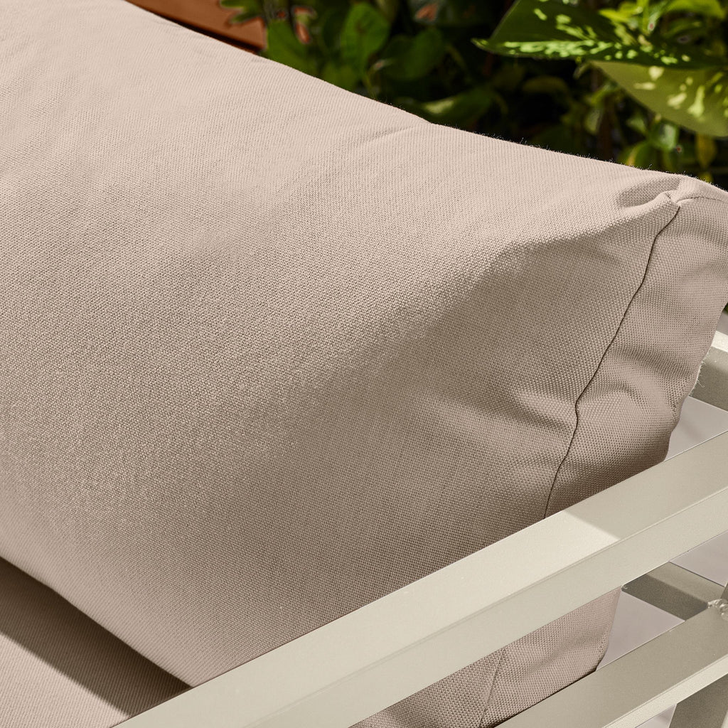 Montenegro White Metal & Taupe 6 Seat Corner Garden Sofa Set — image 7