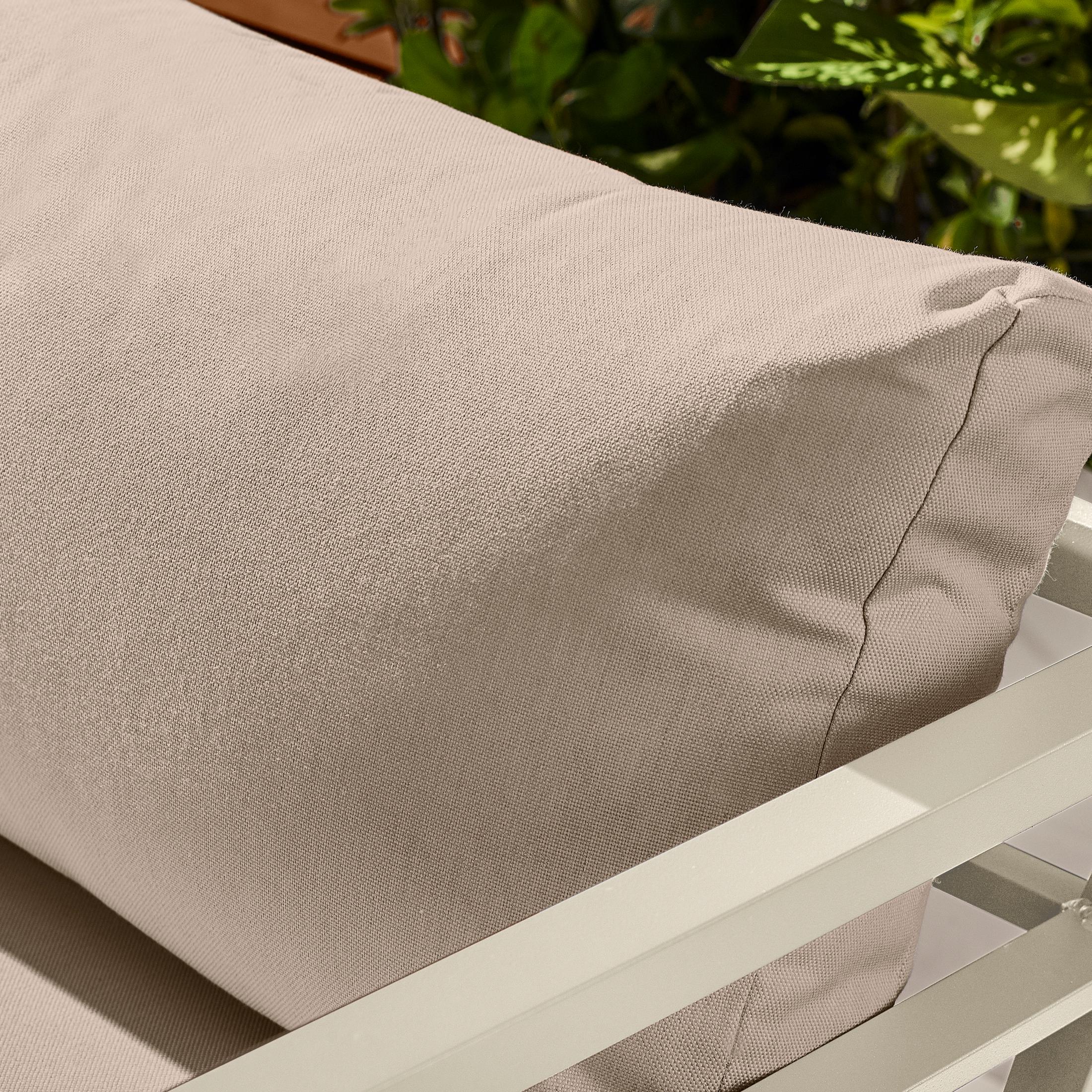 Montenegro White Metal & Taupe 6 Seat Corner Garden Sofa Set — image 7