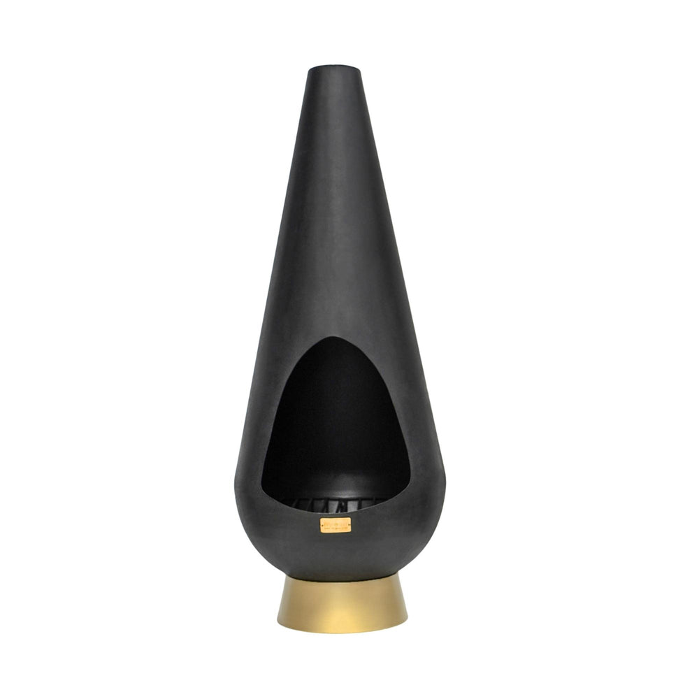 Outdoor Leo Fireplace - Matt Black & Antique Gold — image 1