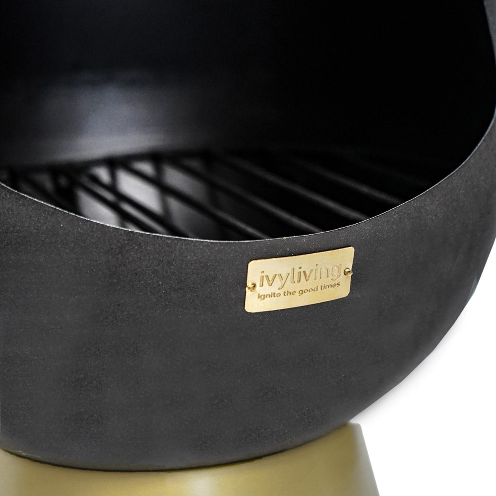 Outdoor Leo Fireplace - Matt Black & Antique Gold — image 3