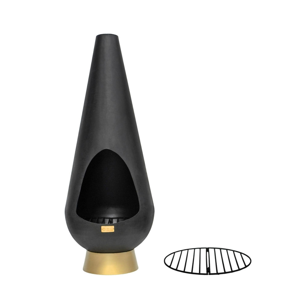 Outdoor Leo Fireplace - Matt Black & Antique Gold — image 4