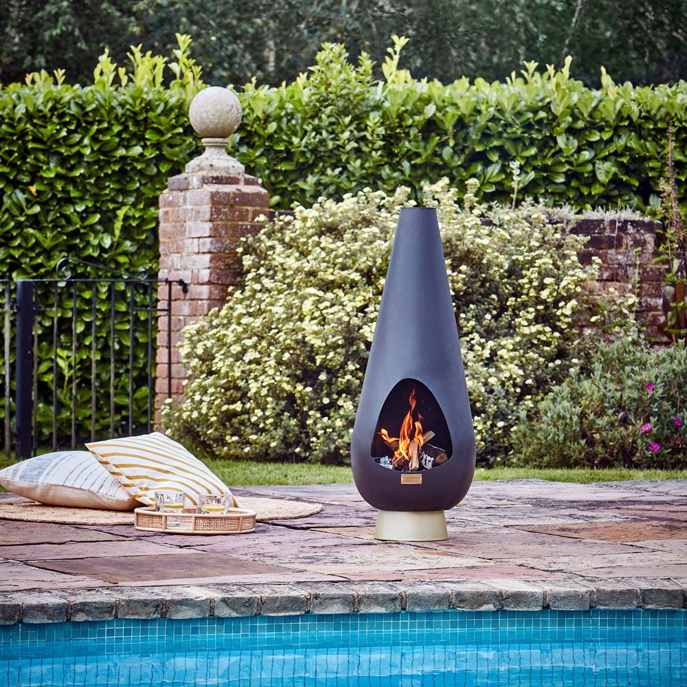 Outdoor Leo Fireplace - Matt Black & Antique Gold — image 2