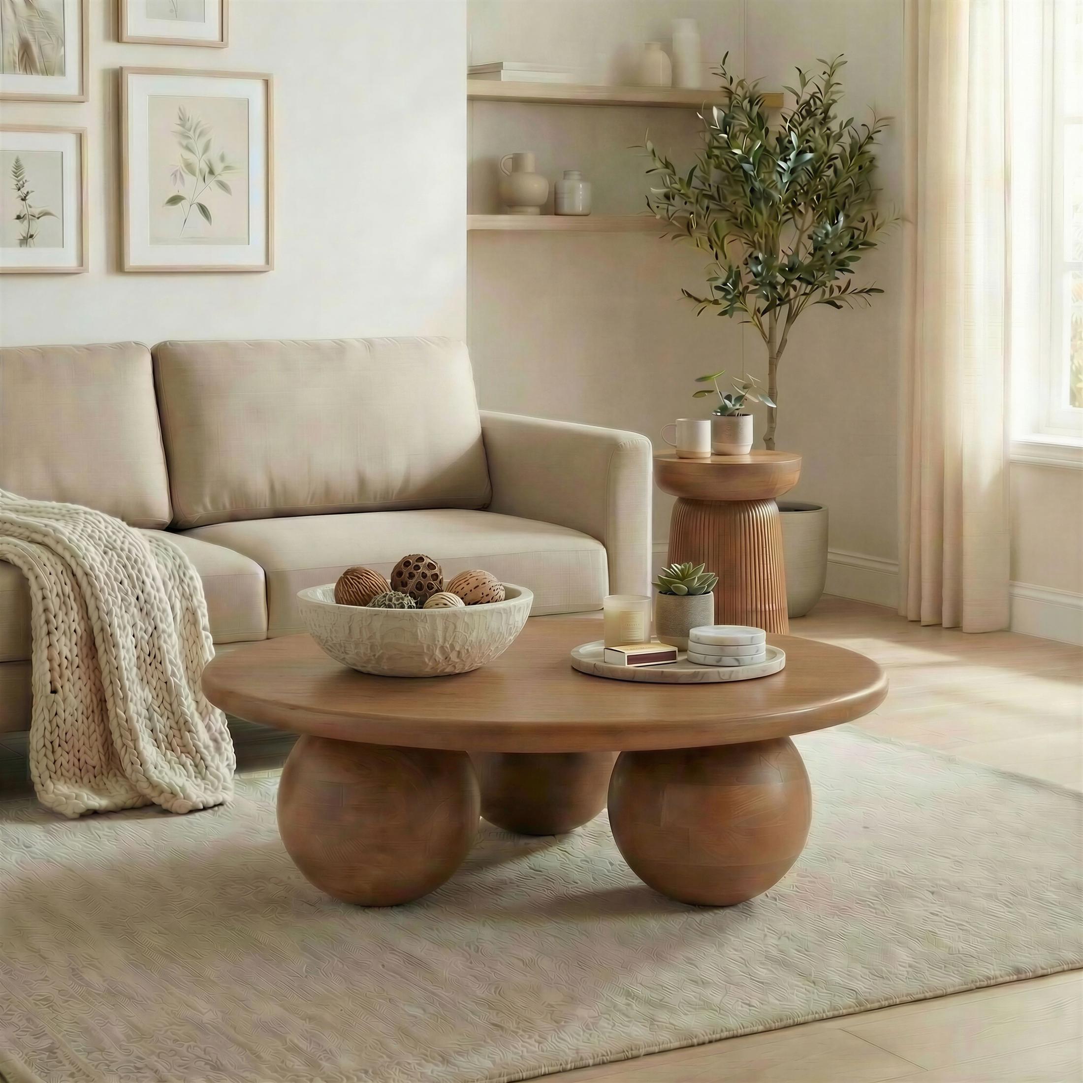 Olympus Mango Wood Walnut Finish Coffee Table — image 8