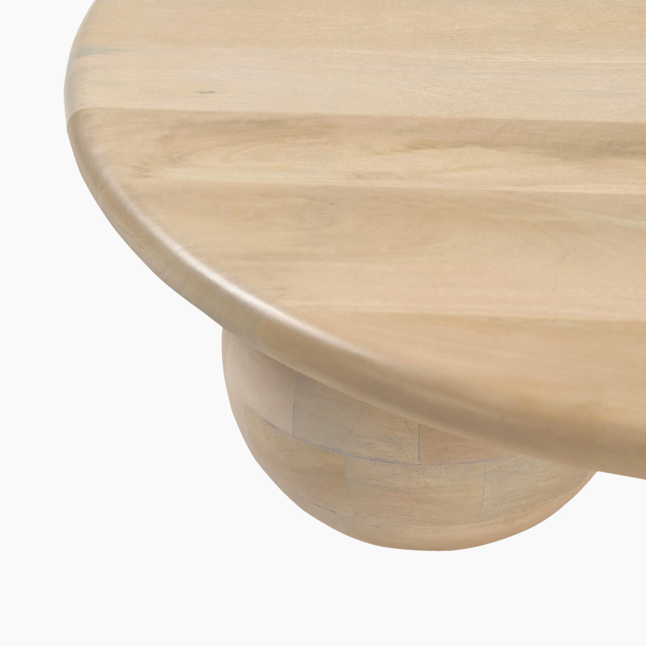 Olympus Round White Oak Wood Sphere Leg Coffee Table — image 10