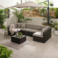 Orlando Brown Rattan & Brown 6 Seat Modular Garden Sofa — image 1