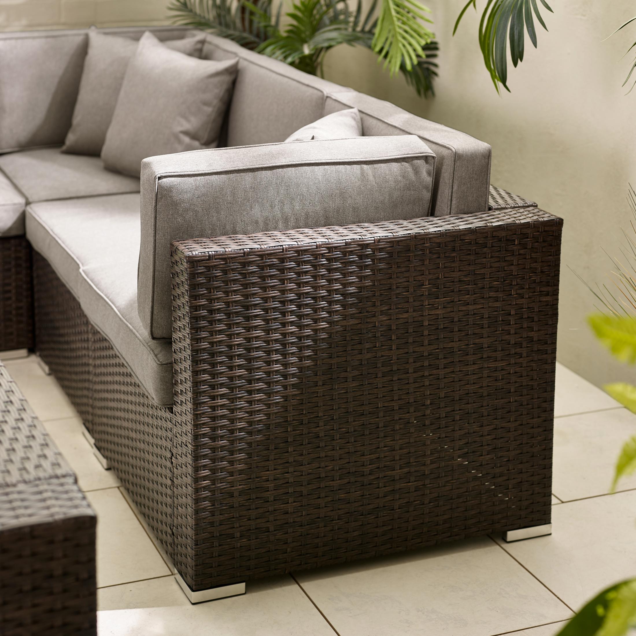 Orlando Brown Rattan & Brown 6 Seat Modular Garden Sofa — image 5