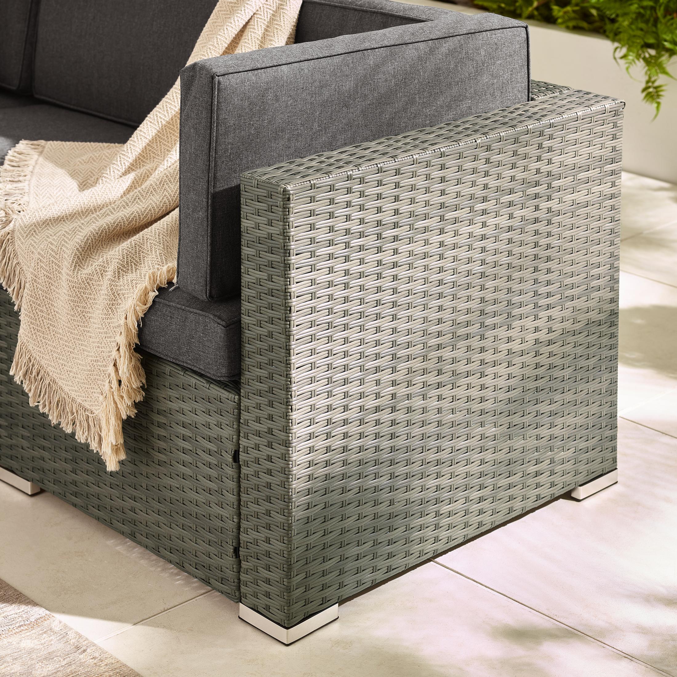 Orlando Grey Rattan & Grey 6 Seat Modular Garden Sofa — image 7