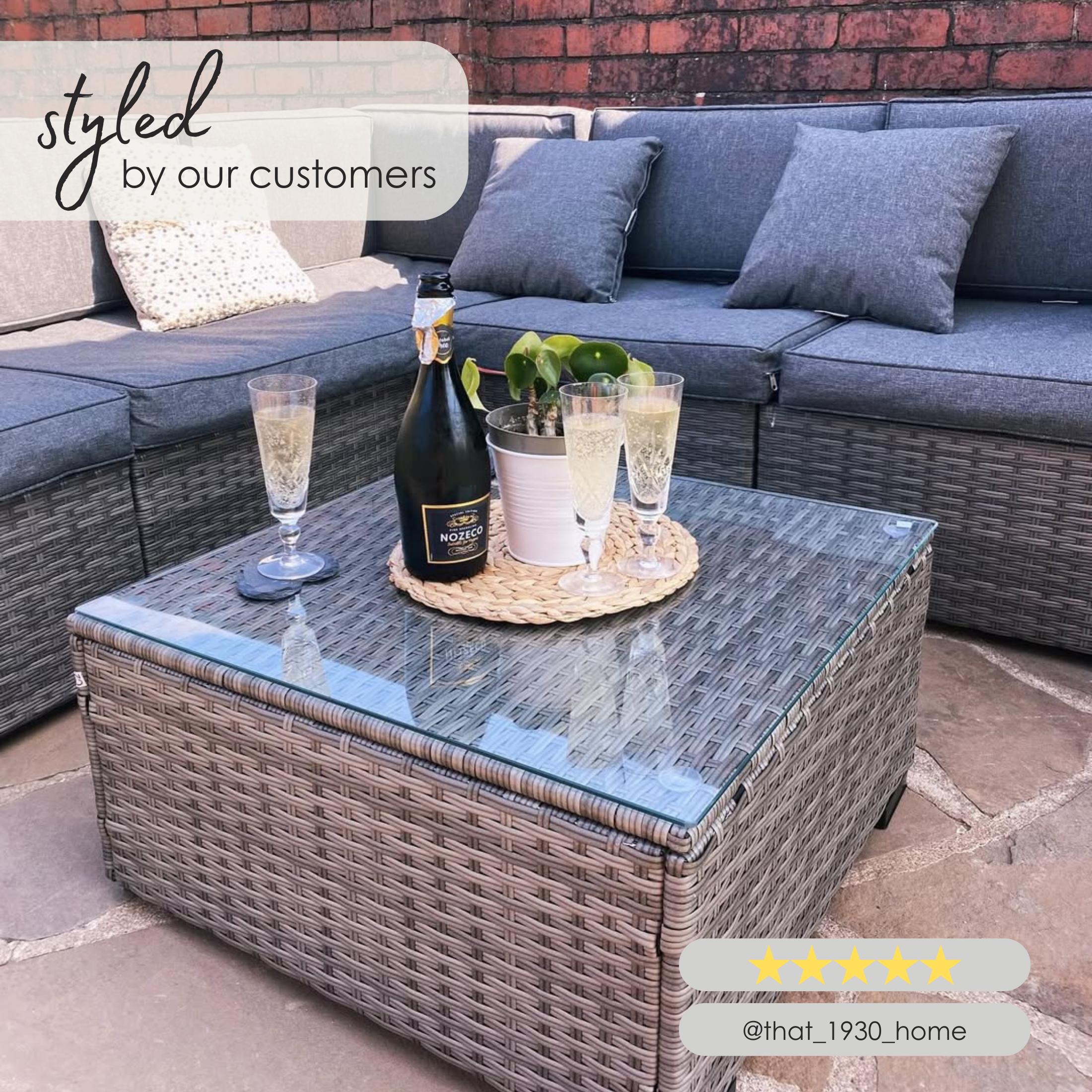 Orlando Grey Rattan & Grey 6 Seat Modular Garden Sofa — image 9