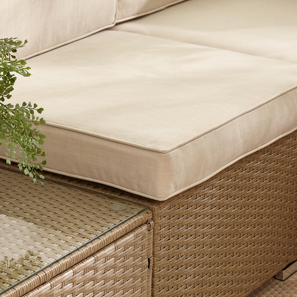Orlando Beige Rattan & Cream 6 Seat Modular Garden Sofa — image 7