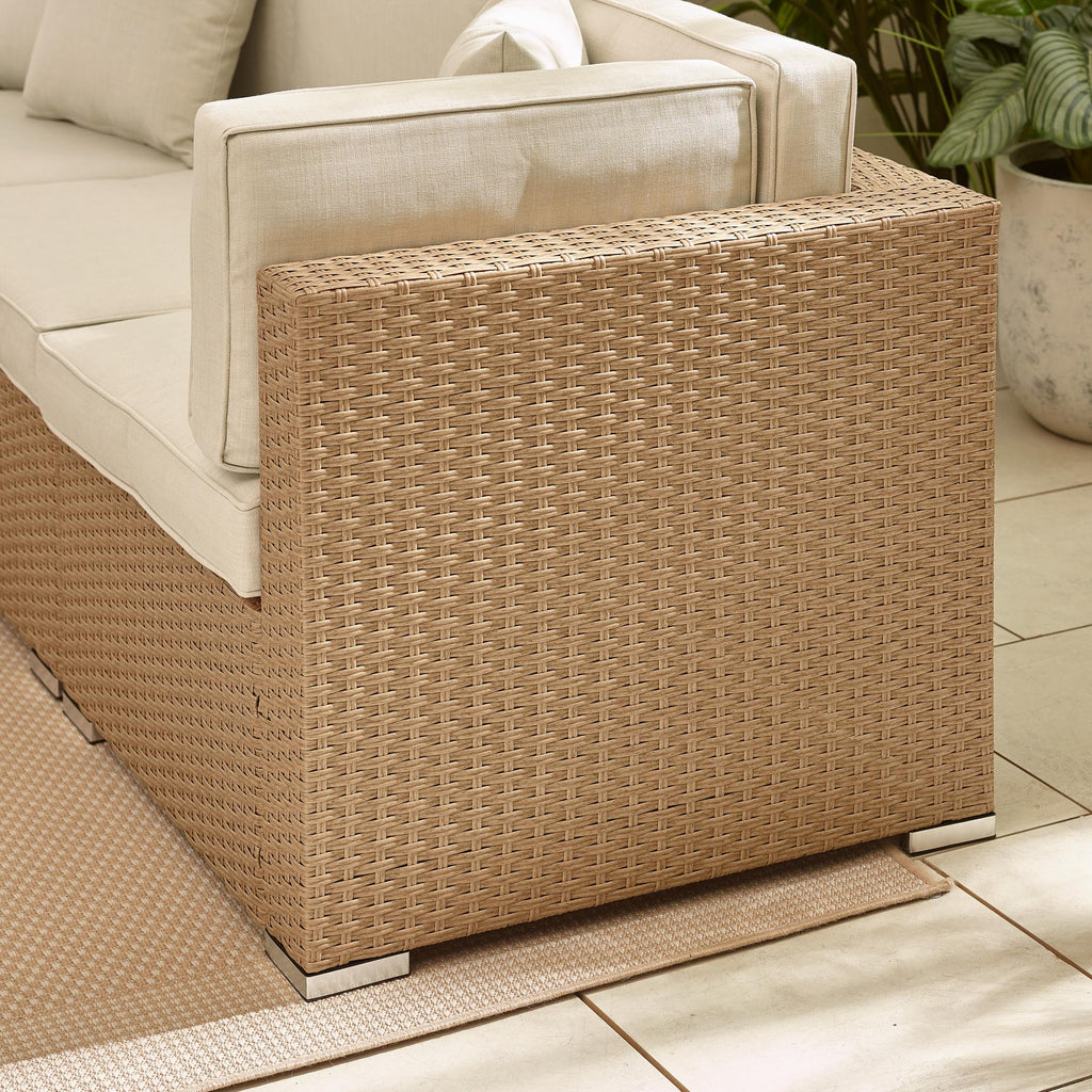 Orlando Beige Rattan & Cream 6 Seat Modular Garden Sofa — image 8