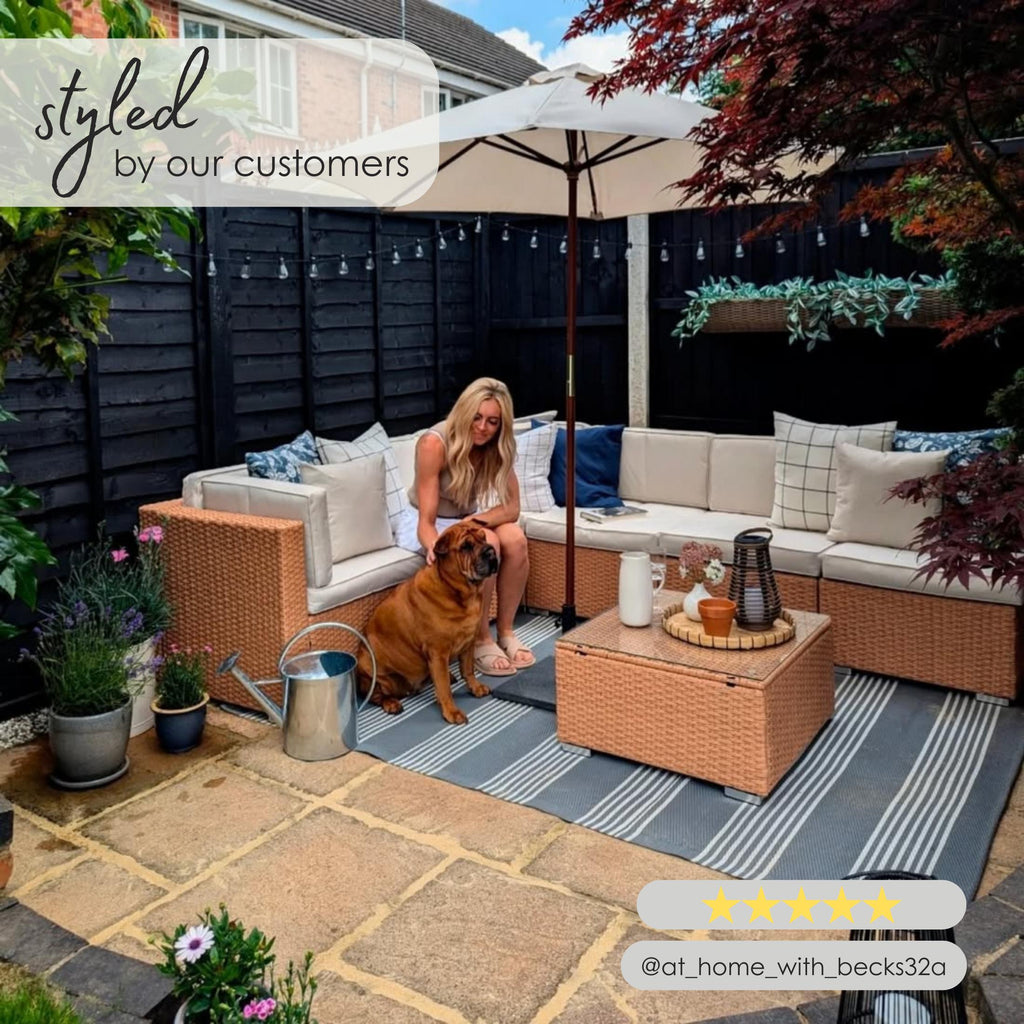Orlando Beige Rattan & Cream 6 Seat Modular Garden Sofa — image 10