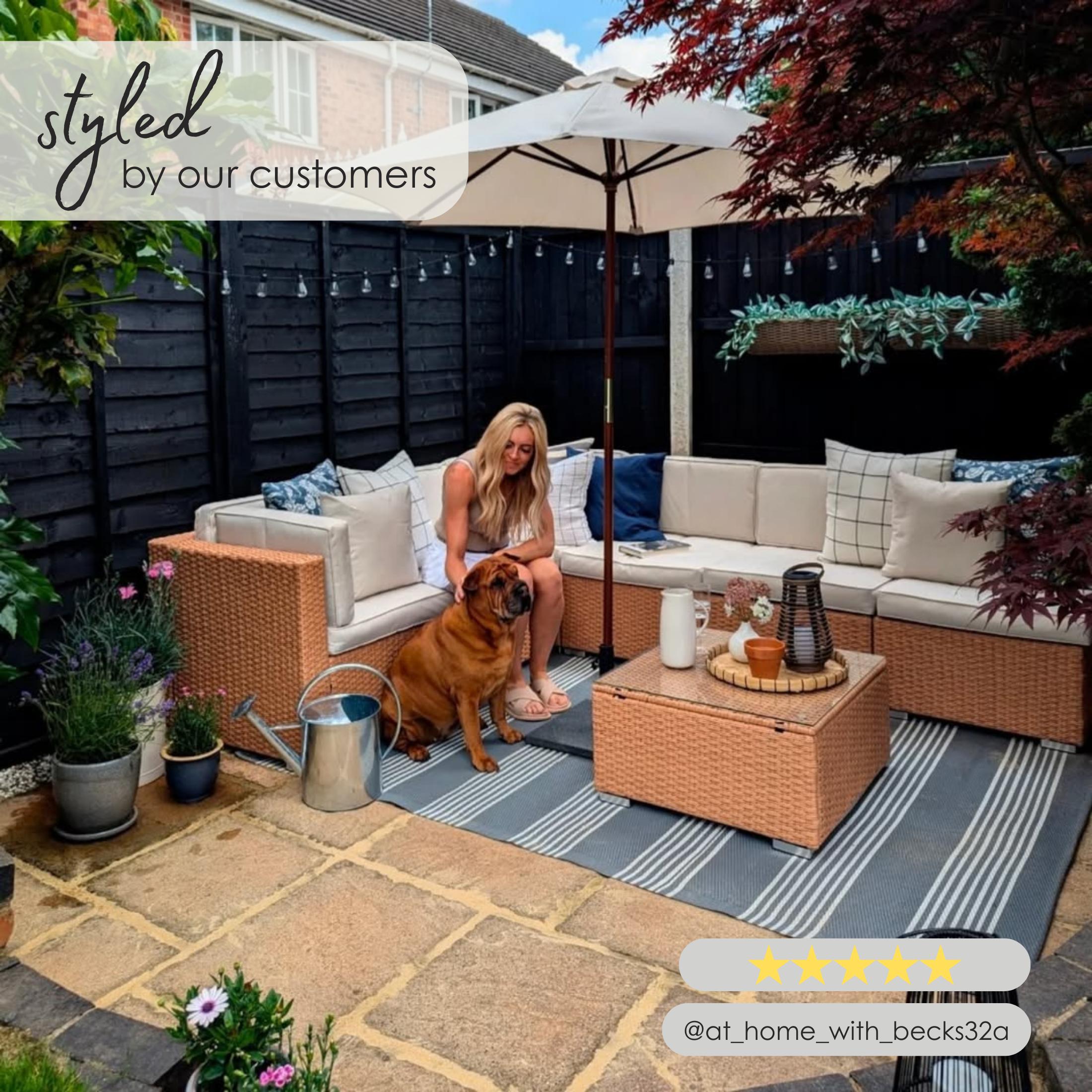 Orlando Beige Rattan & Cream 6 Seat Modular Garden Sofa — image 10