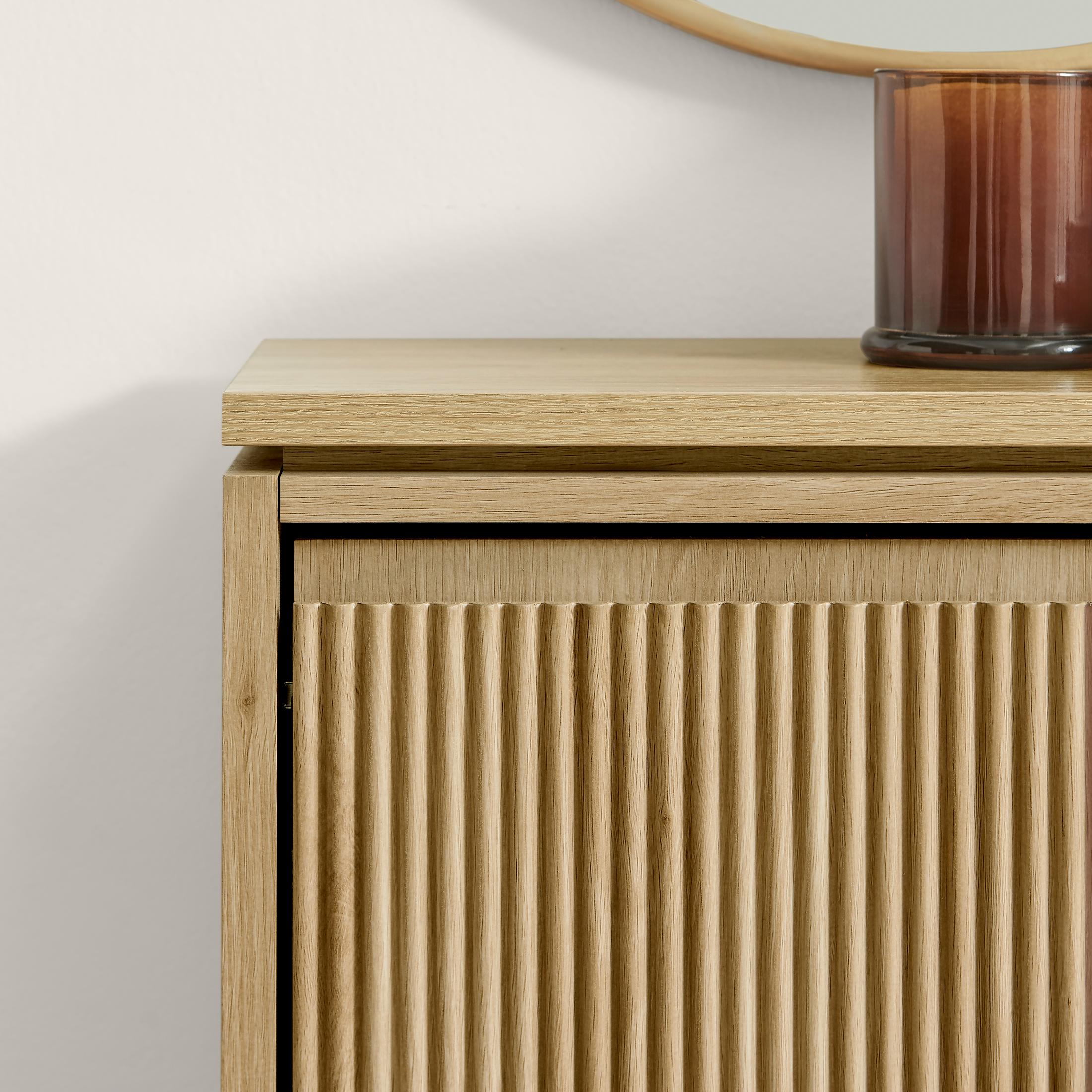 Penrose 3 Door Oak Effect Wood Shoe Storage Cabinet — image 5