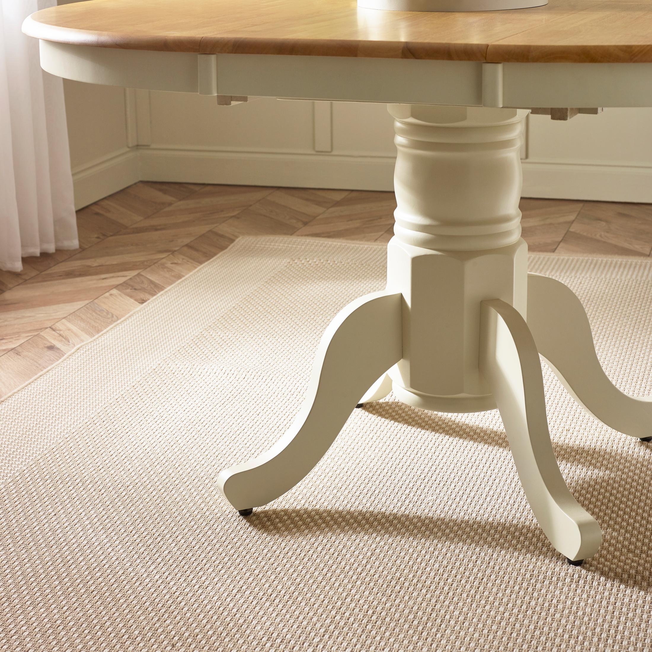 Padstow Round Oak and Cream Solid Wood Extending 4-6 Seater Dining Table — image 5