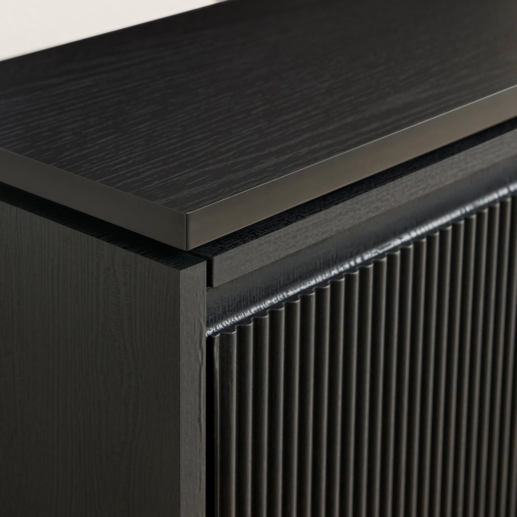 Penrose 3 Door Black Wood Shoe Storage Cabinet — image 5