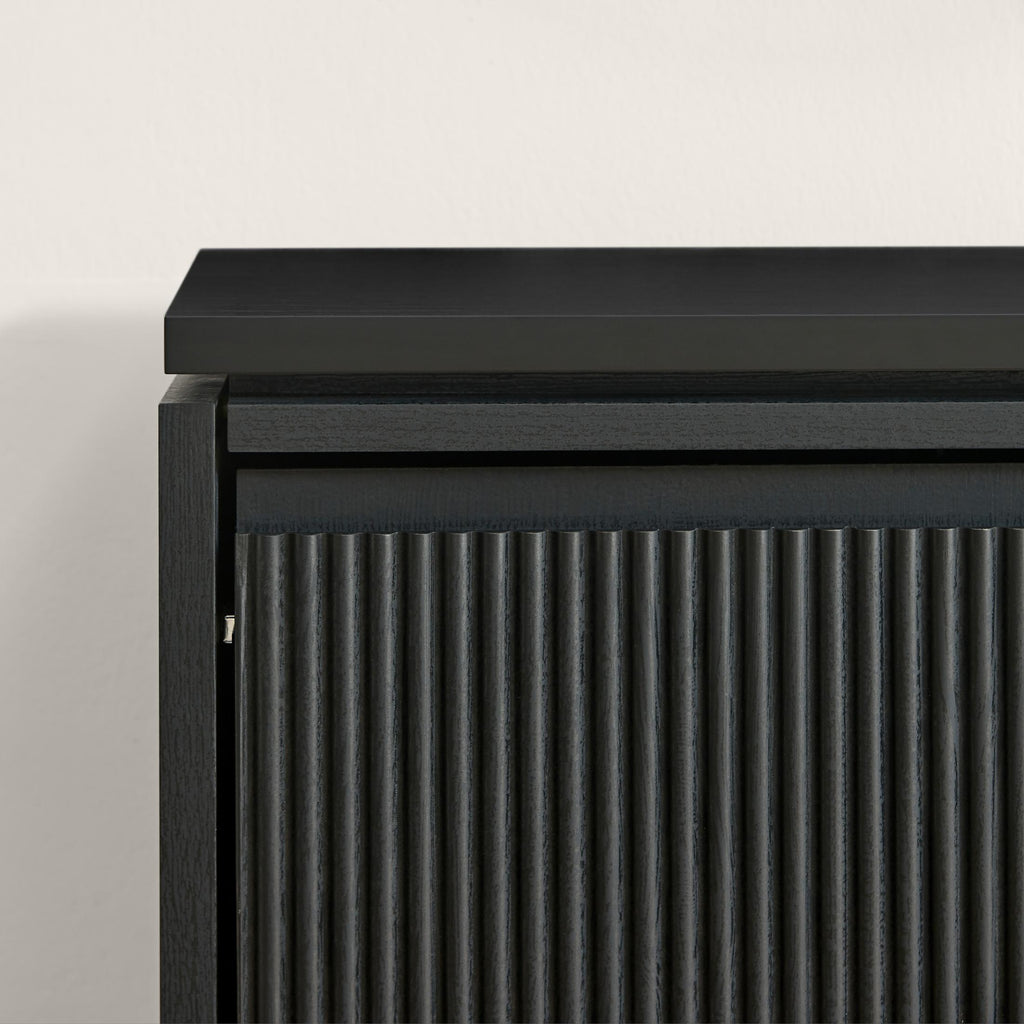 Penrose 3 Door Black Wood Shoe Storage Cabinet — image 7