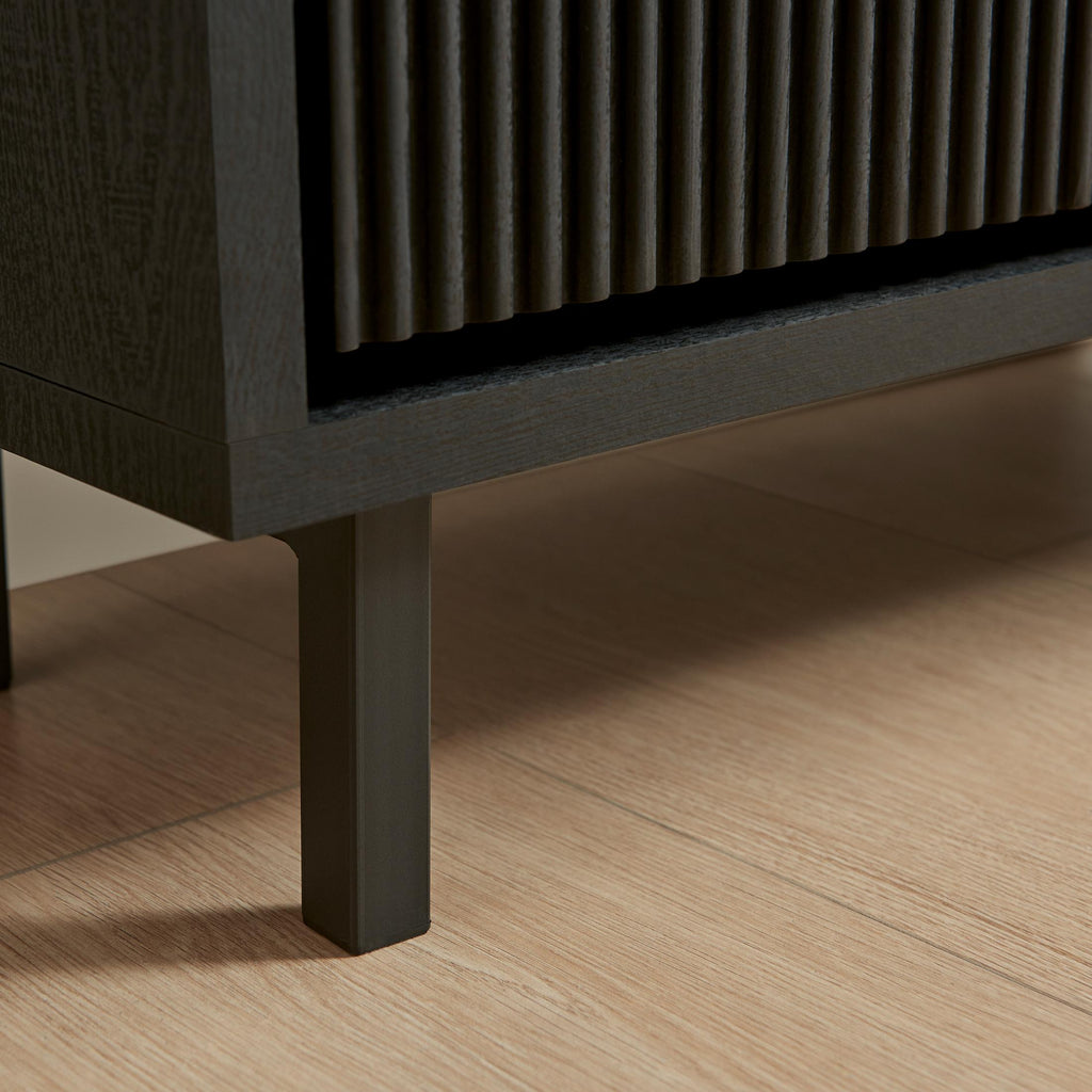 Penrose 3 Door Black Wood Shoe Storage Cabinet — image 8