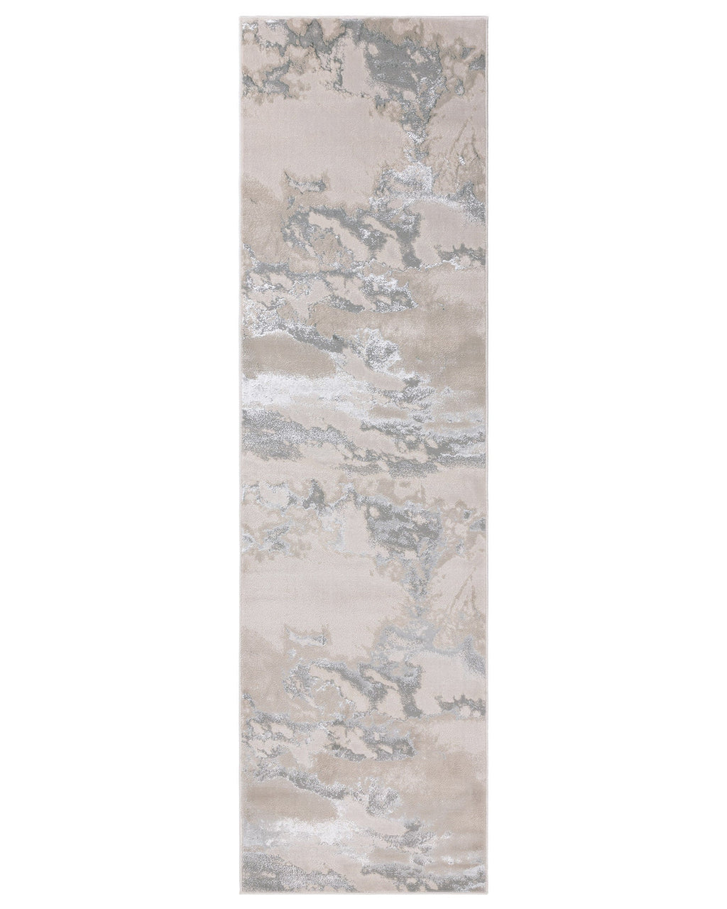 Perla soft silver textured runner rug — image 1