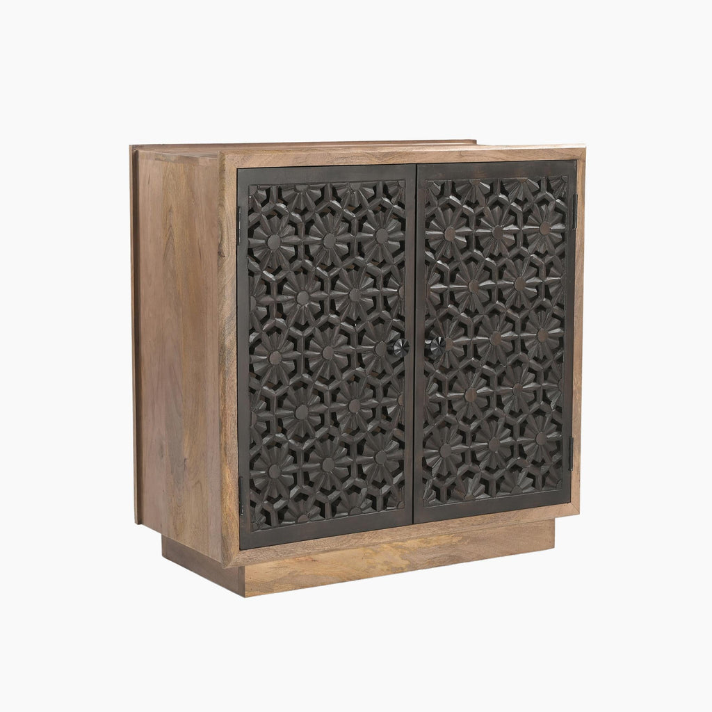 Rainier Square Walnut Wood 2 Door Decorative Sideboard — image 2