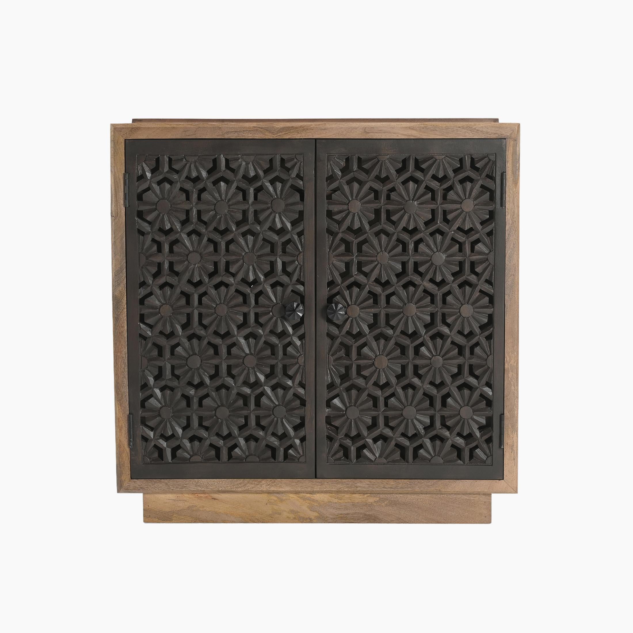 Rainier Square Walnut Wood 2 Door Decorative Sideboard — image 3