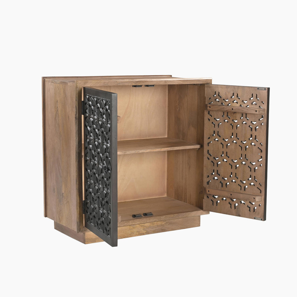 Rainier Square Walnut Wood 2 Door Decorative Sideboard — image 4