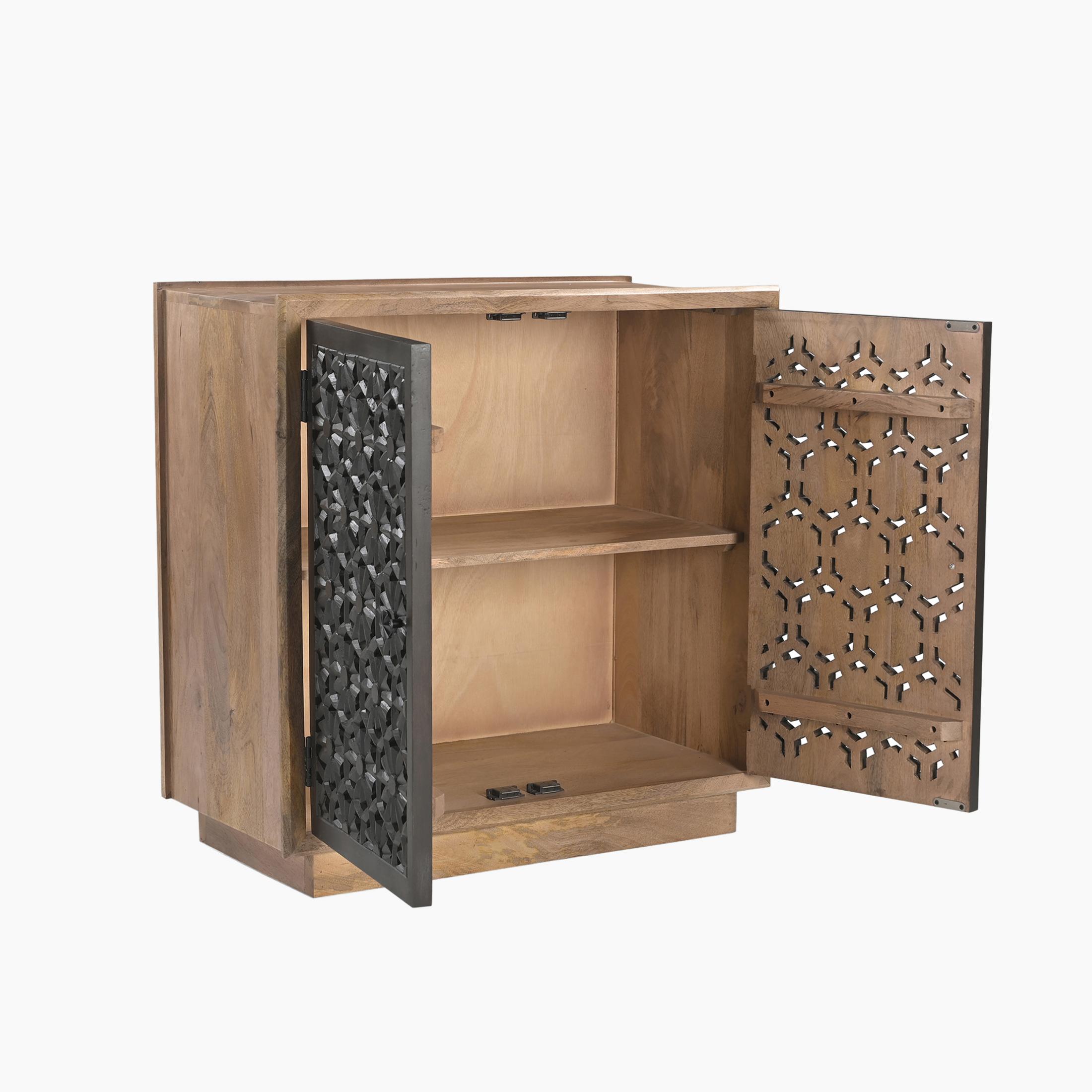 Rainier Square Walnut Wood 2 Door Decorative Sideboard — image 4