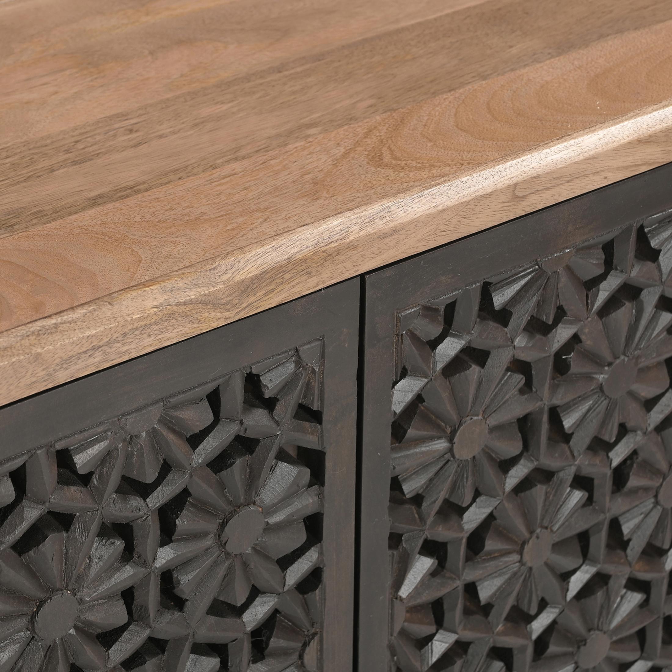 Rainier Square Walnut Wood 2 Door Decorative Sideboard — image 7