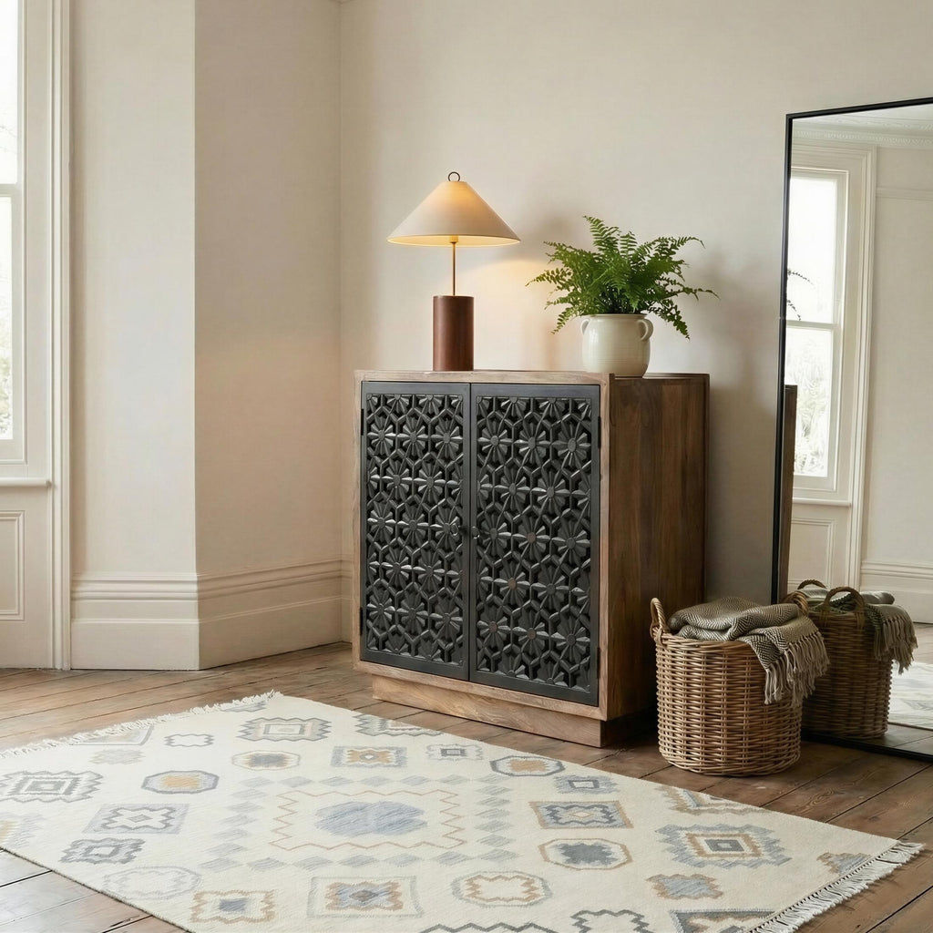 Rainier Square Walnut Wood 2 Door Decorative Sideboard — image 9