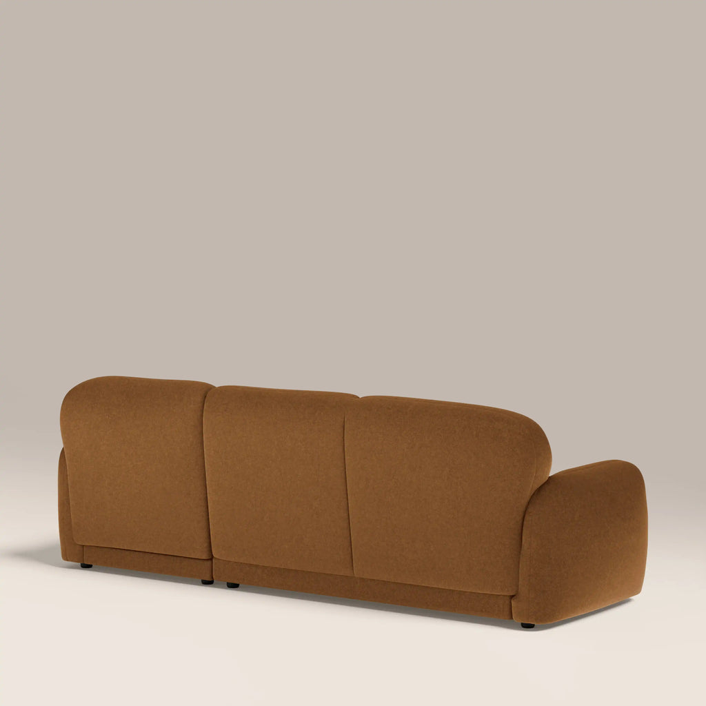 Cloud Right Hand 3 Seater Chaise Sofa - Caramel Brown Sustainable Mohair Velvet — image 6