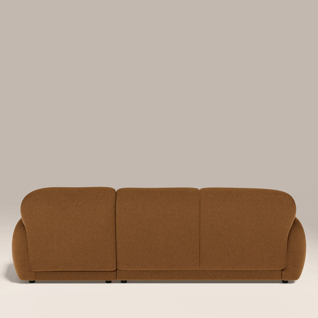 Cloud Right Hand 3 Seater Chaise Sofa - Caramel Brown Sustainable Mohair Velvet — image 7