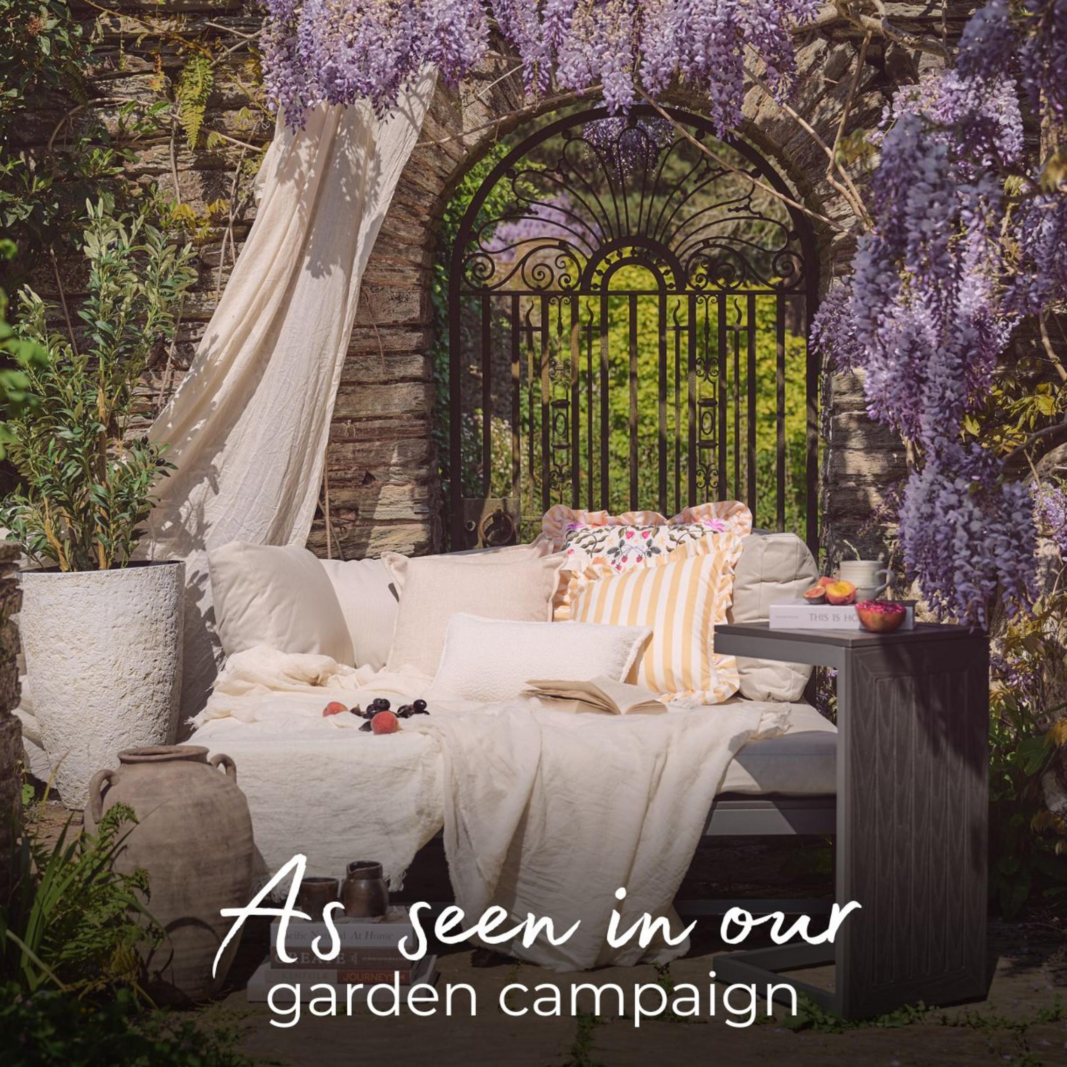 Riviera Grey Metal Modular 4 Seat Corner Garden Sofa Day Bed — image 3