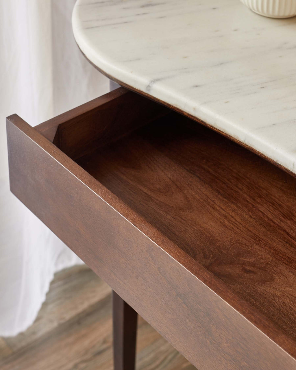 Reagan dark mango wood marble top dressing table — image 4