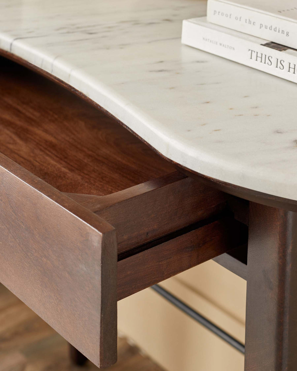 Reagan dark mango wood marble top dressing table — image 6
