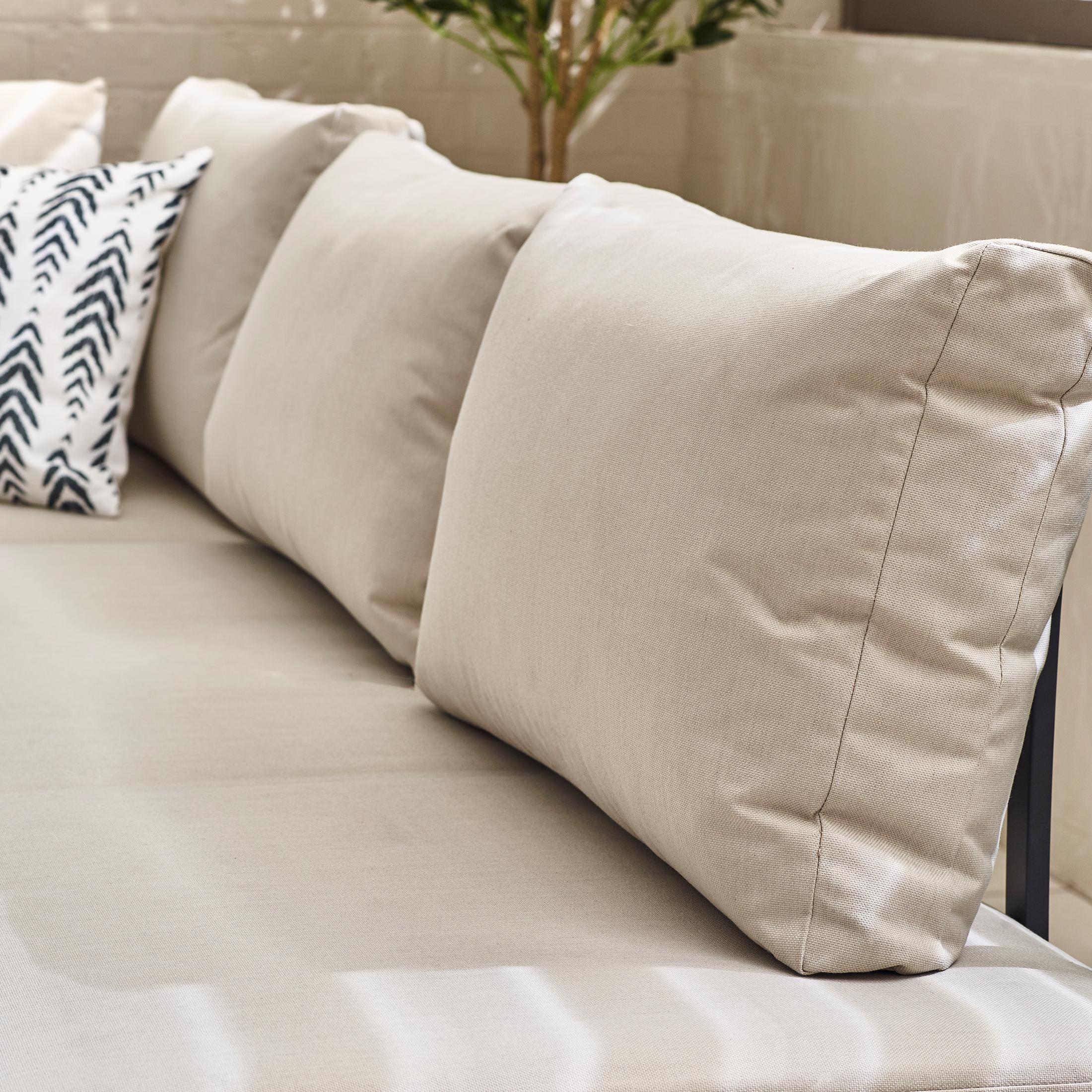 Riviera Grey Metal Modular 4 Seat Corner Garden Sofa Day Bed — image 6