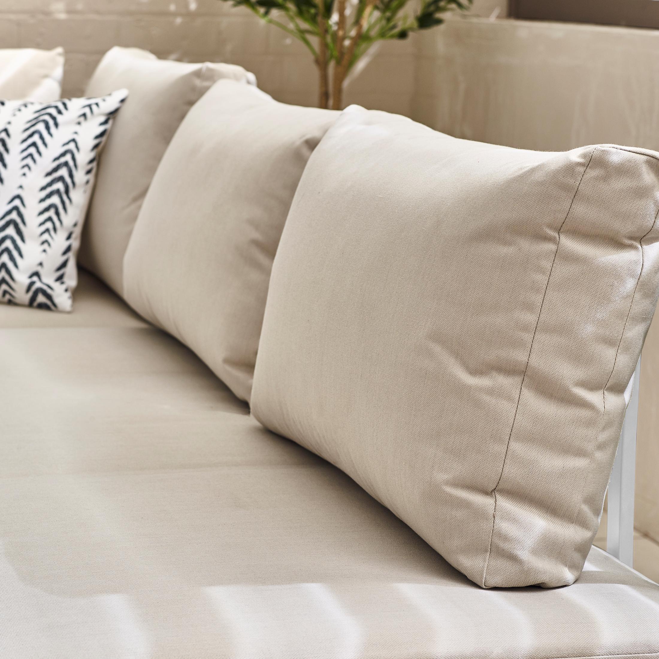 Riviera White Metal Modular 4 Seat Corner Garden Sofa Day Bed — image 4
