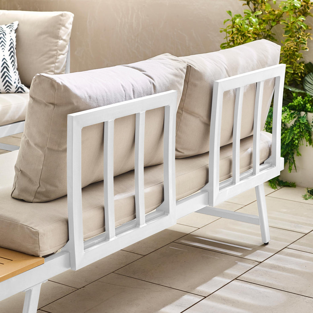 Riviera White Metal Modular 4 Seat Corner Garden Sofa Day Bed — image 5