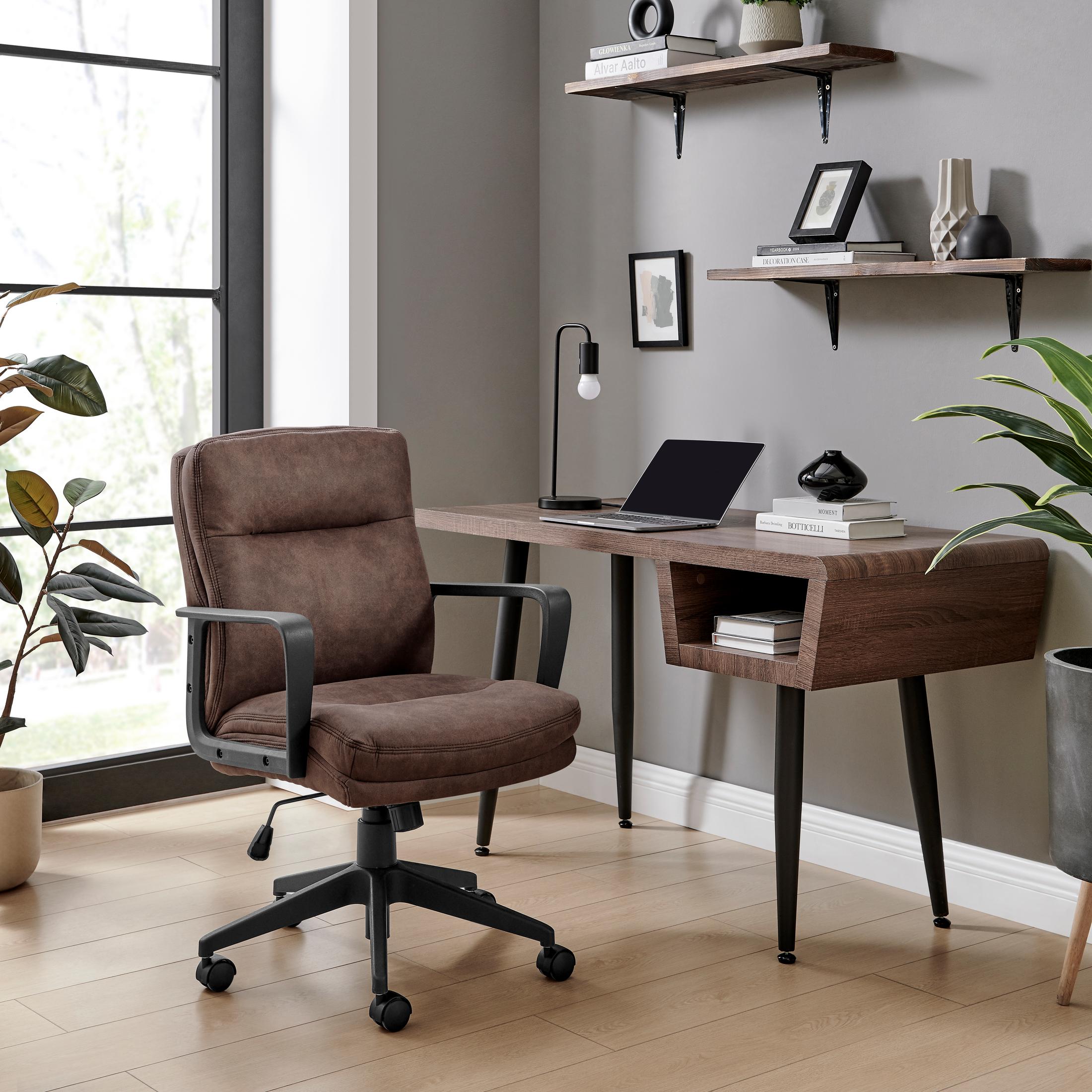 Rosco Brown Faux Leather Swivel Office Chair — image 10