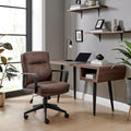 Rosco Brown Faux Leather Swivel Office Chair — image 1