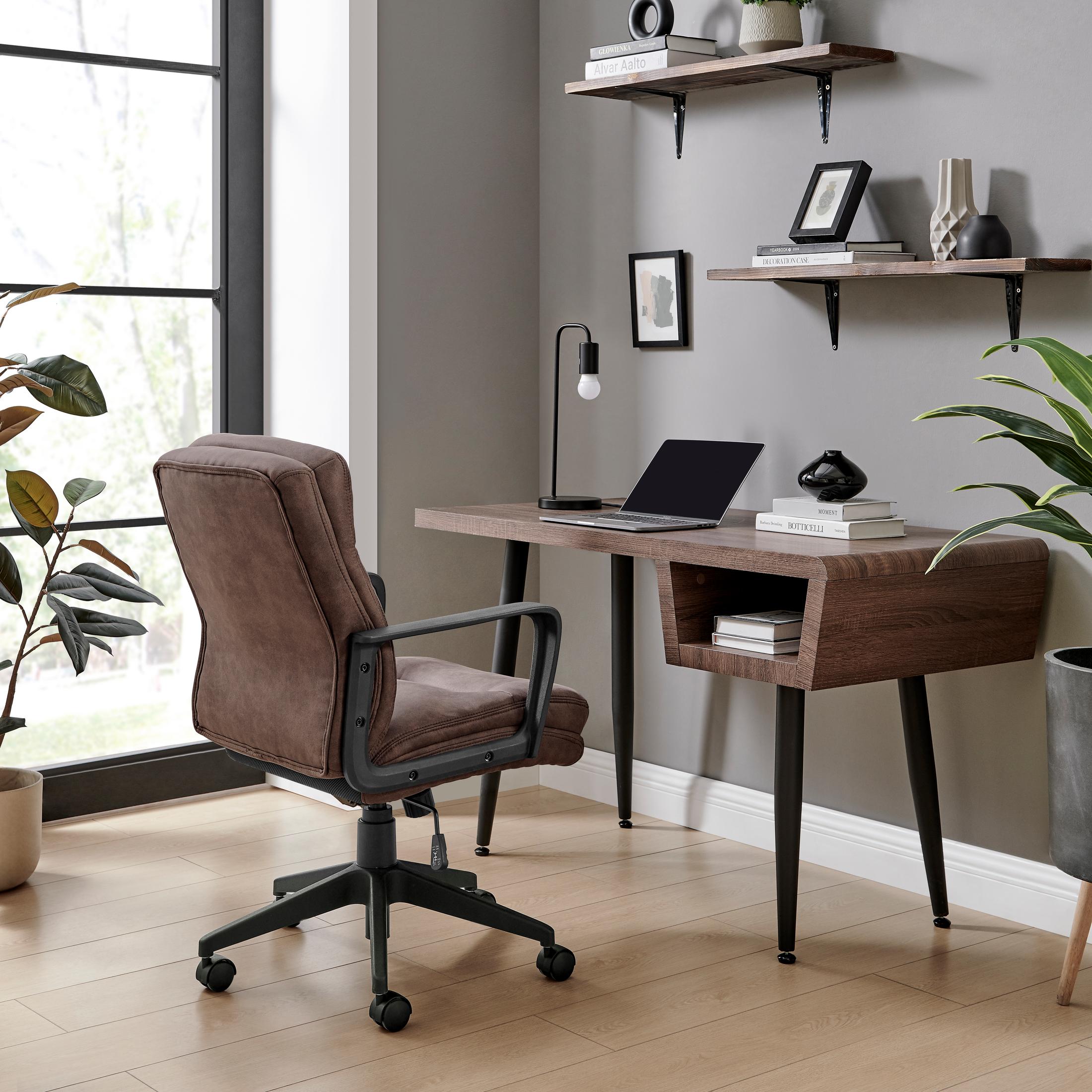 Rosco Brown Faux Leather Swivel Office Chair — image 3