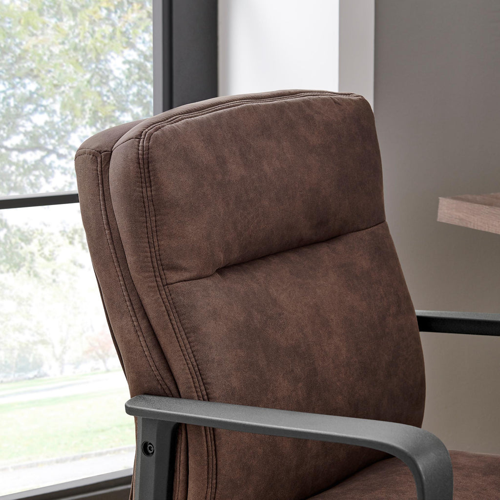 Rosco Brown Faux Leather Swivel Office Chair — image 5