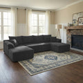 132" U-shaped modular canvas sofa - Modern living room design - Comfortable - No assembly required - Frameless combination sofa