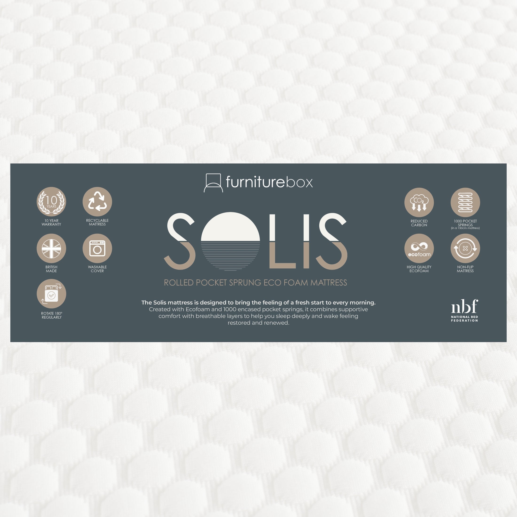 Solis Rolled Pocket Sprung Ecofoam Double Mattress — image 3