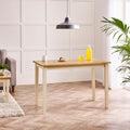 Salcombe Rectangular Oak and Cream Solid Wood 4 Seater Dining Table — image 1