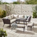 Seychelles Grey Rattan 9 Seat Corner Sofa Garden Dining Set — image 1