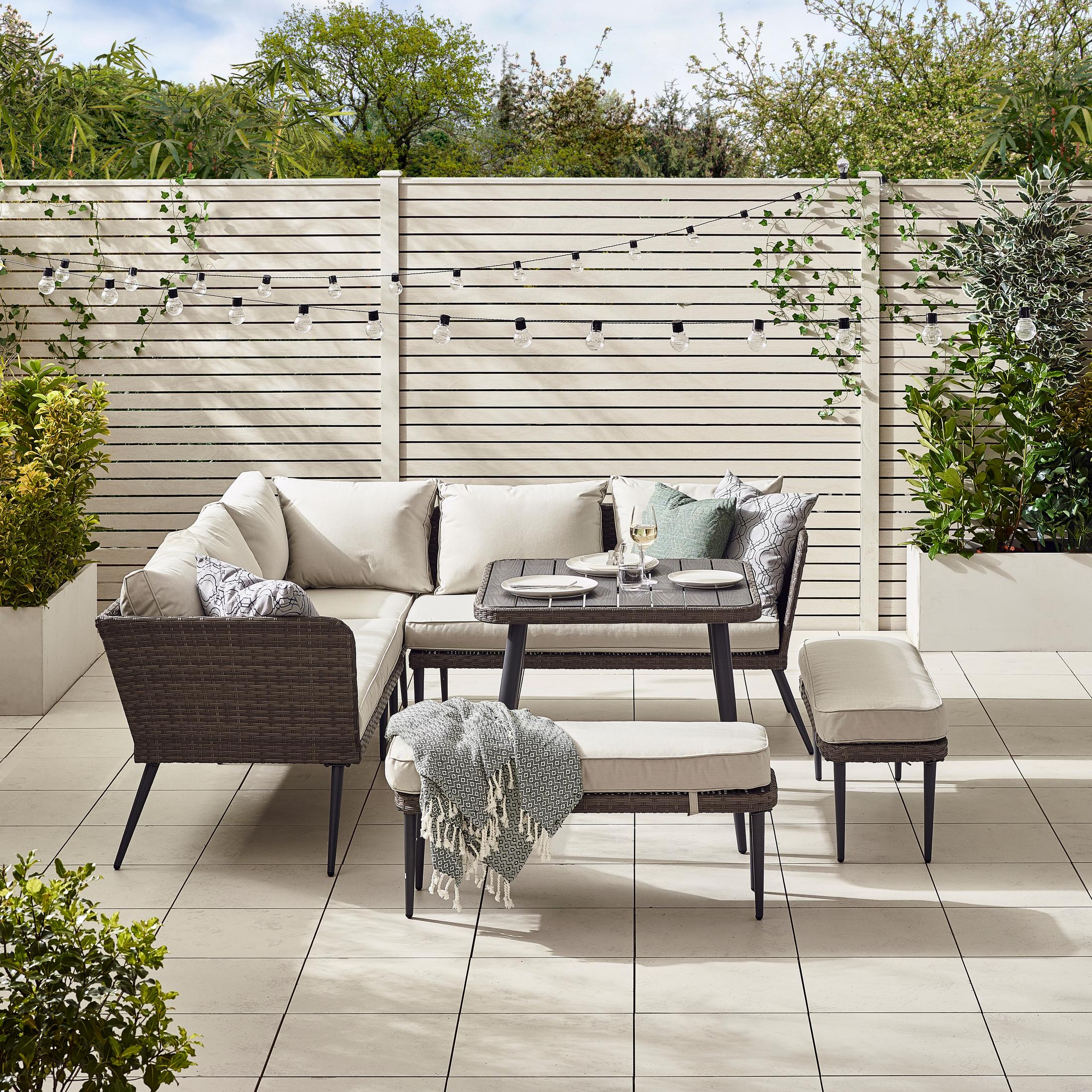 Seychelles Grey Rattan 9 Seat Corner Sofa Garden Dining Set — image 2